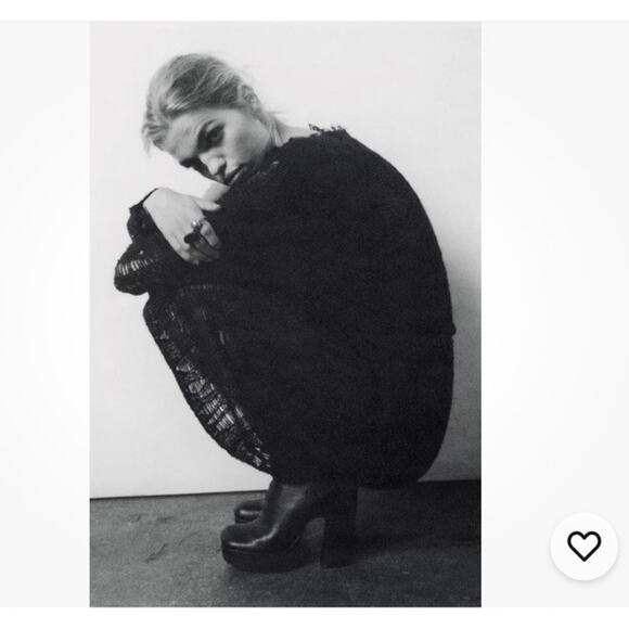 Zara Black Shredded Small Med Dress Grunge Whimsy Goth NWT - Picture 3 of 5